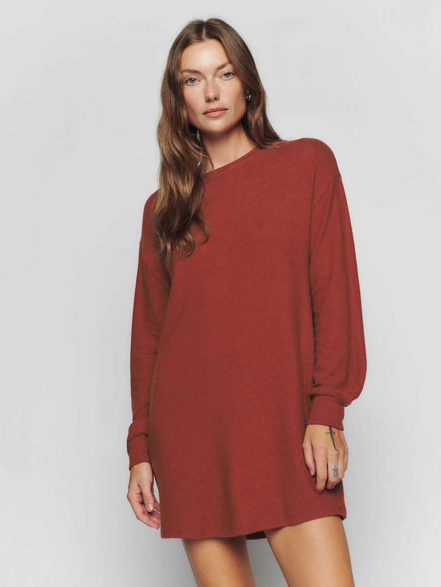 Women's Reformation Radlee Knit Dress Red | USA-3267048