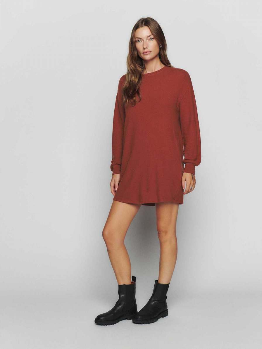 Women's Reformation Radlee Knit Dress Red | USA-3267048