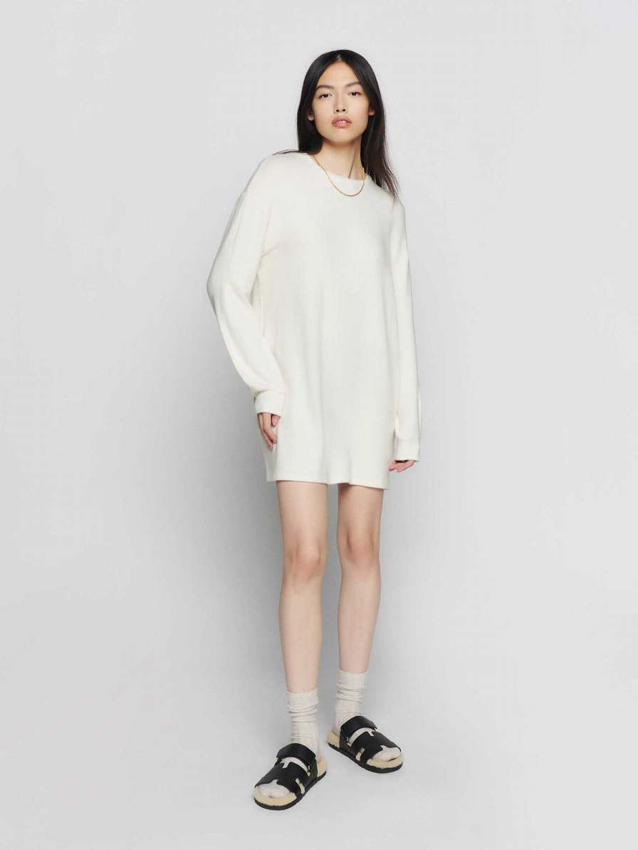 Women's Reformation Radlee Knit Dress White | USA-6135802