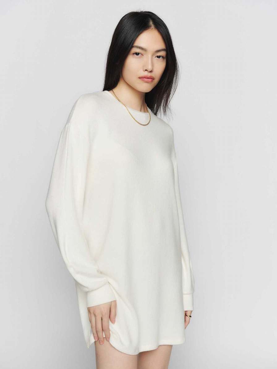 Women's Reformation Radlee Knit Dress White | USA-6135802