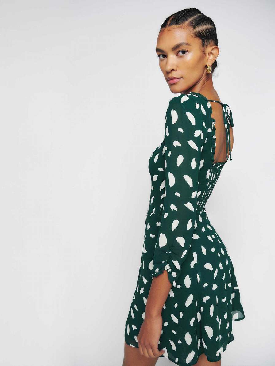 Women's Reformation Remi Dress Dark Green | USA-4865302