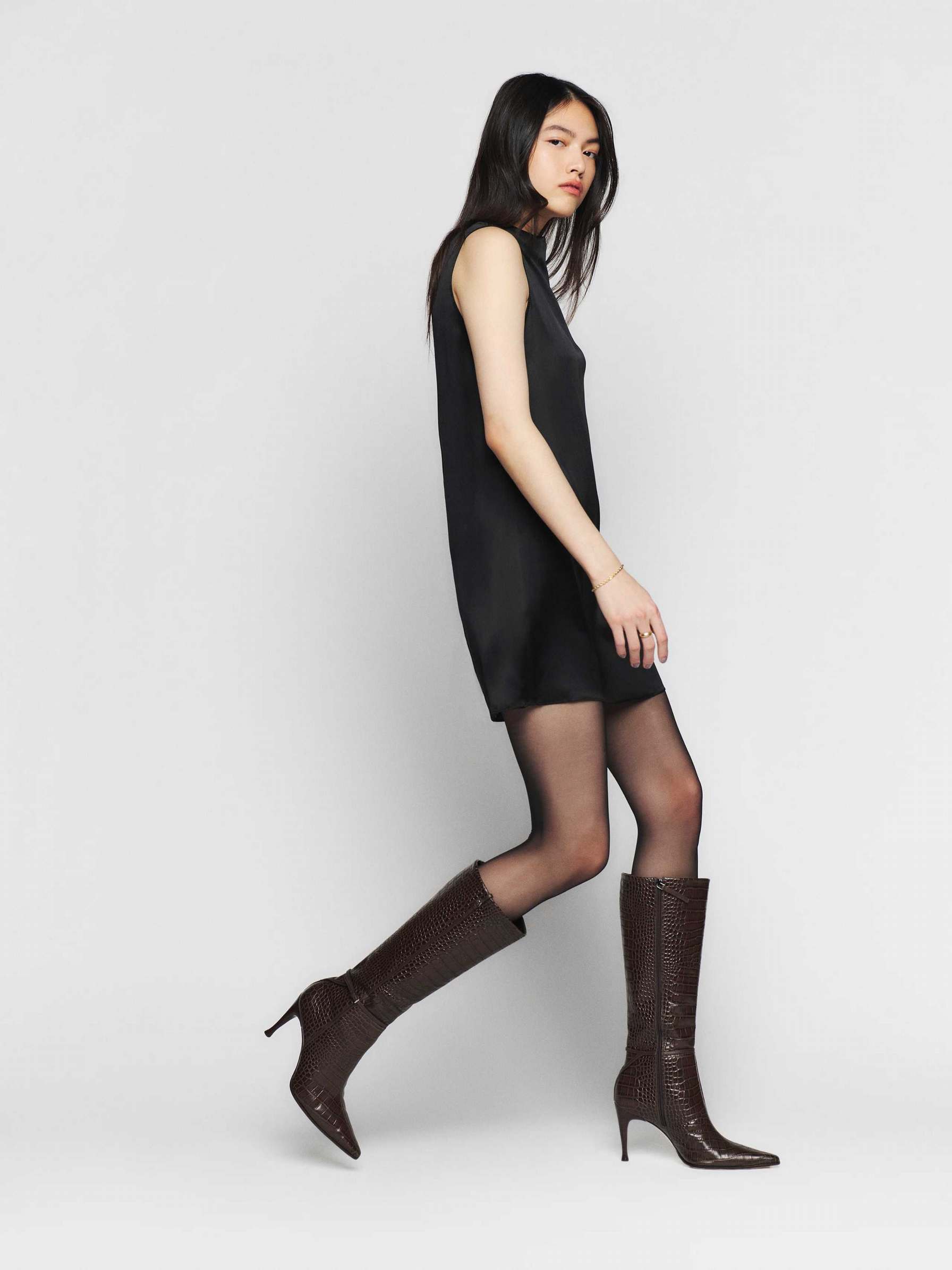 Women's Reformation Rena Buckle Knee-high Boots Brown | USA-4670128