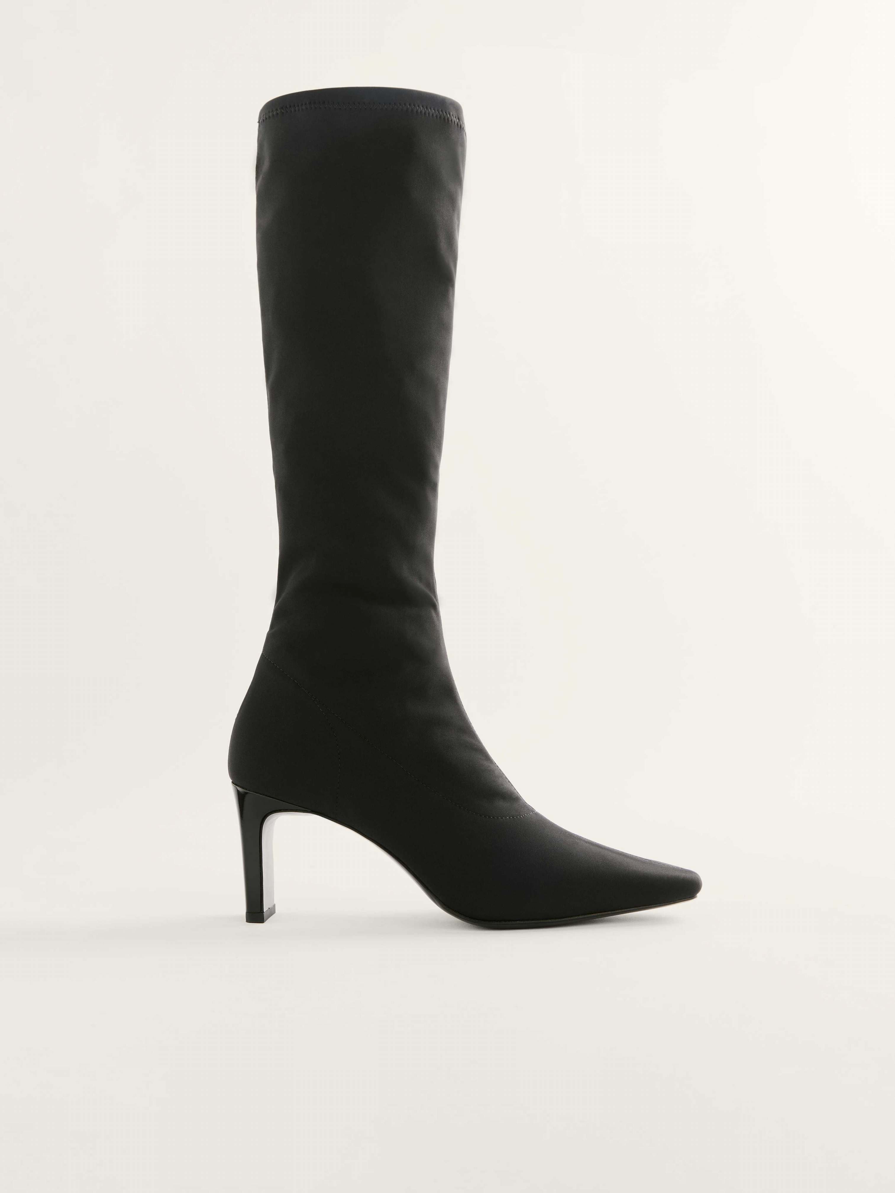 Women's Reformation Rosa Stretch Knee-high Boots Black | USA-4803256