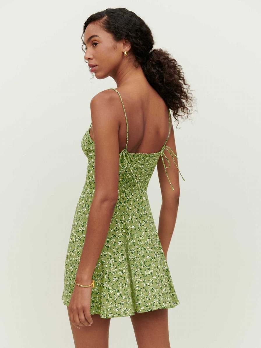 Women's Reformation Saskia Dress Green | USA-754126