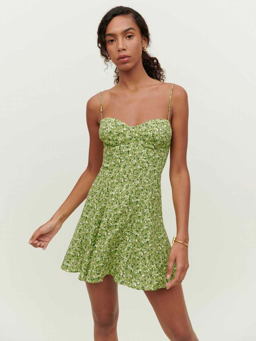 Women's Reformation Saskia Dress Green | USA-754126