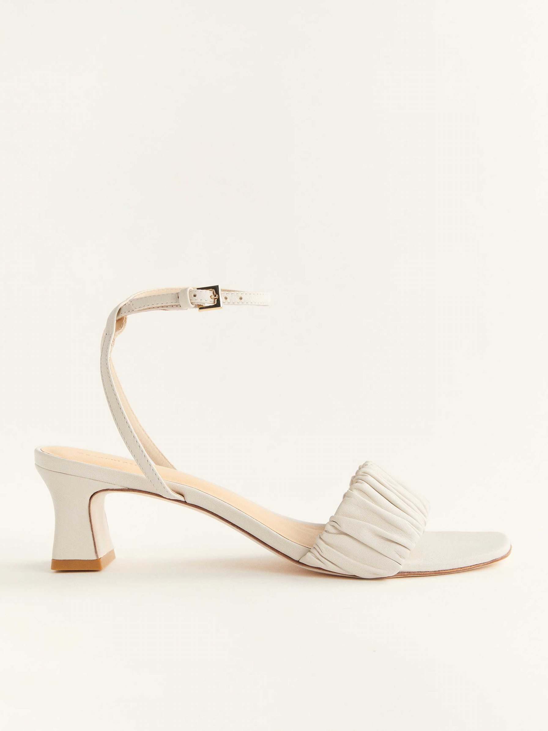 Women's Reformation Shelly Ruched Sandals White | USA-0374865