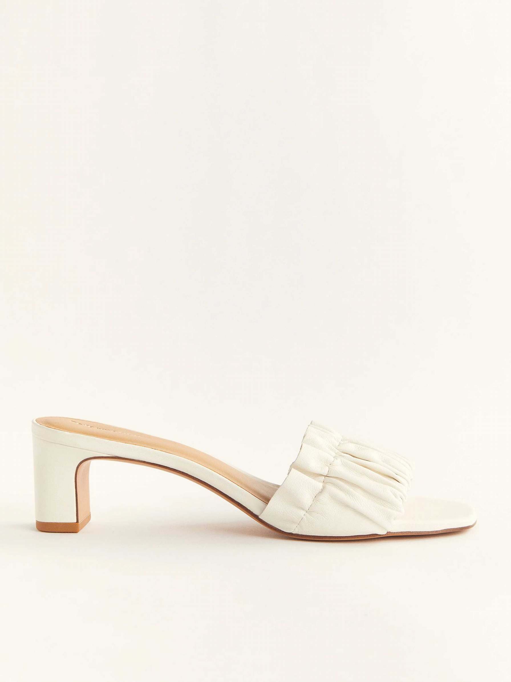 Women's Reformation Shereen Ruched Mules White | USA-872635