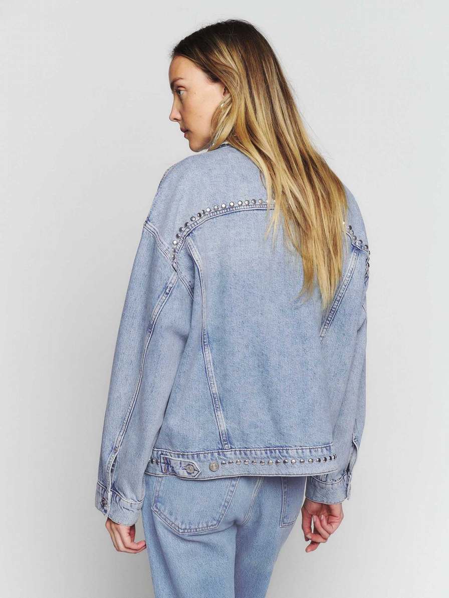 Women's Reformation Simone Oversized Jackets Light Blue | USA-2187365