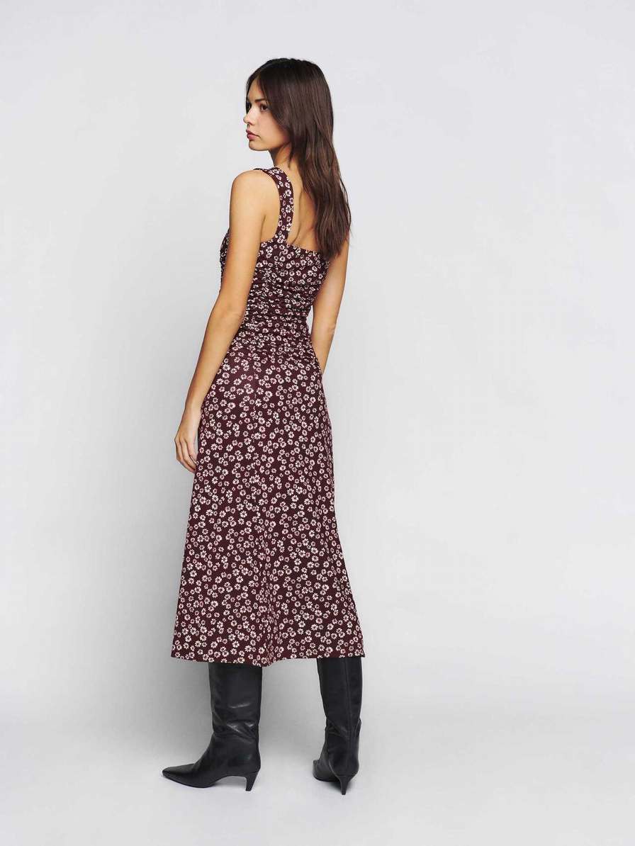 Women's Reformation Suvi Knit Dress Burgundy | USA-428356