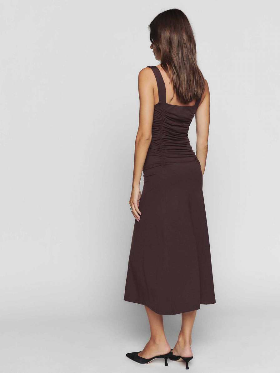 Women's Reformation Suvi Knit Dress Coffee | USA-185076