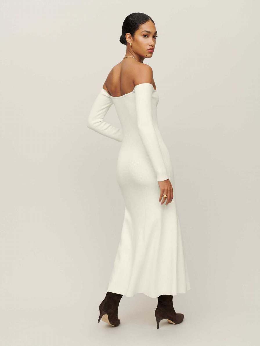 Women's Reformation Symone Cotton Dress White | USA-8530246