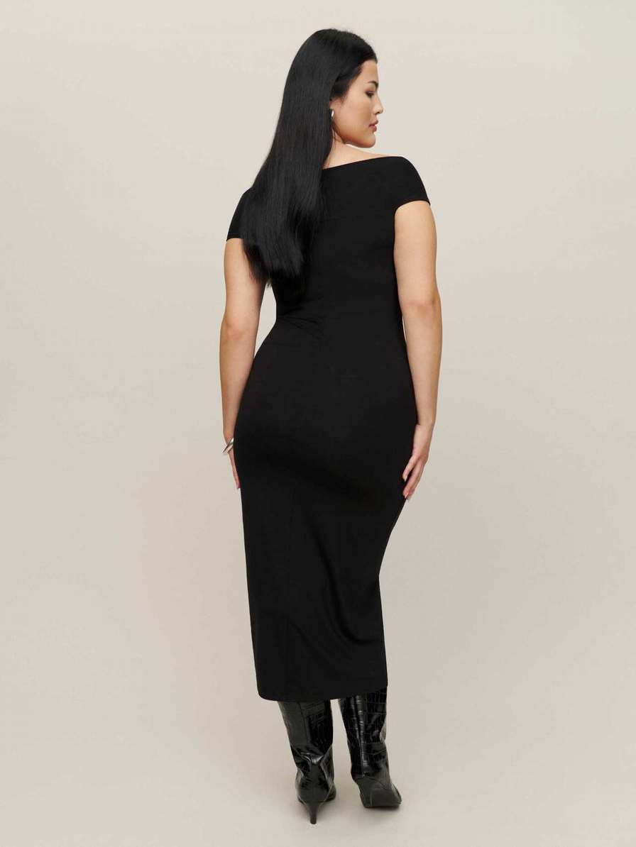 Women's Reformation Toulon Knit Dress Black | USA-016547