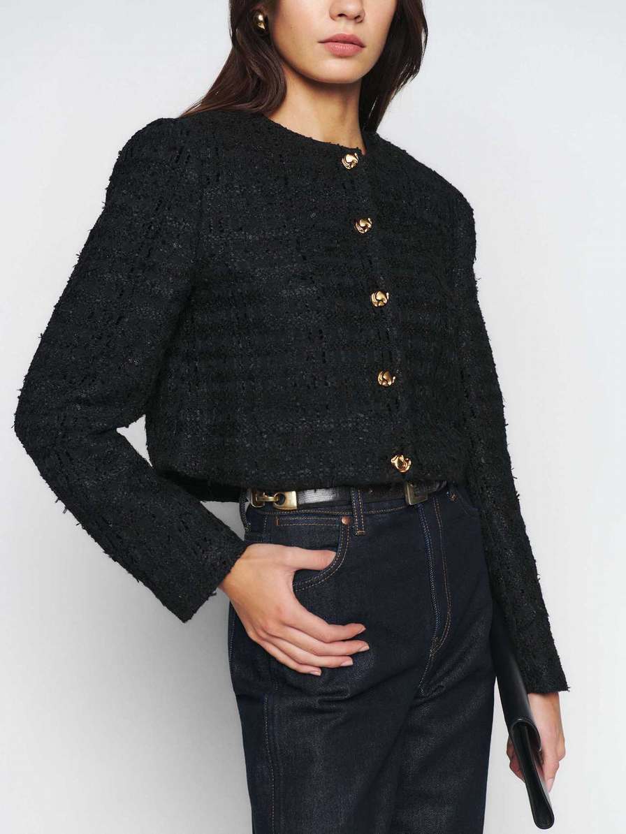 Women's Reformation Trista Jackets Black | USA-430867