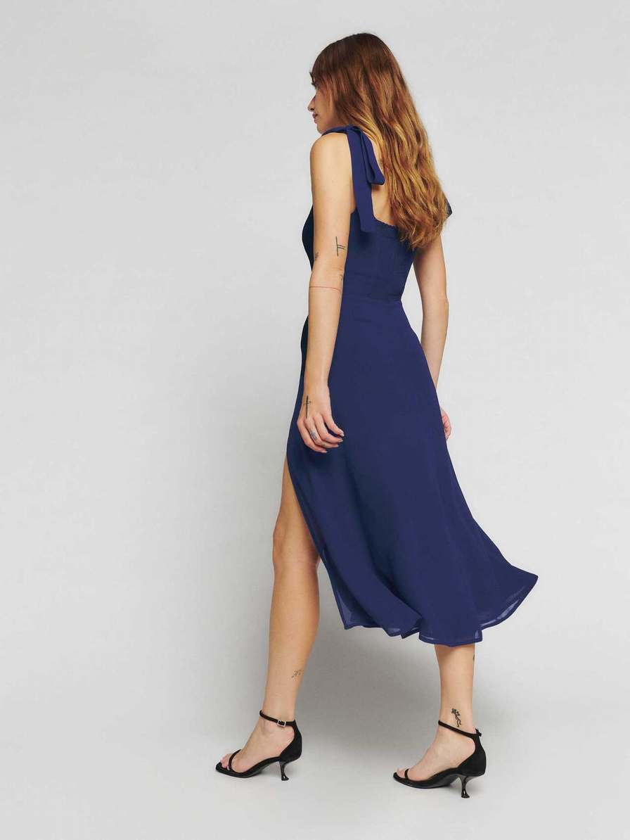 Women's Reformation Twilight Dress Navy | USA-632174