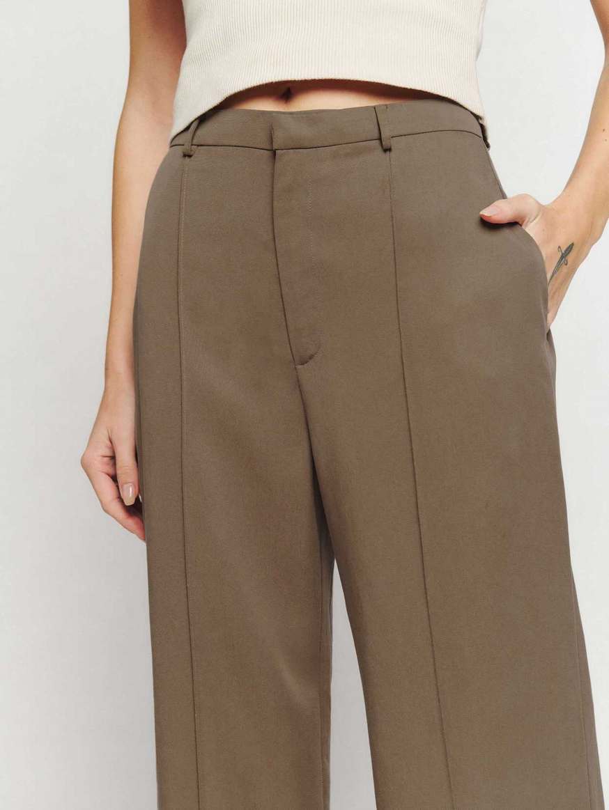 Women's Reformation Tyler Pants Light Brown | USA-216734