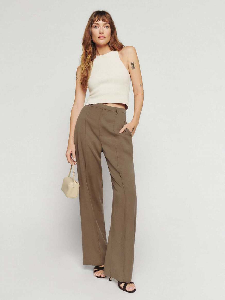 Women\'s Reformation Tyler Pants Light Brown | USA-216734