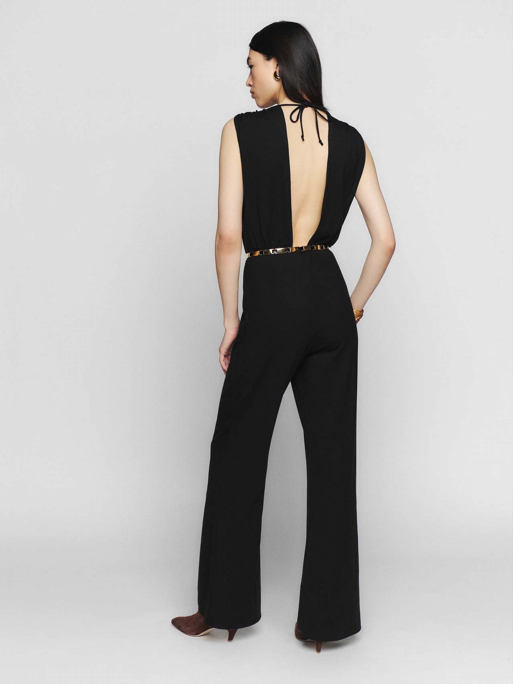 Women's Reformation Valencia Knit Jumpsuit Black | USA-687425