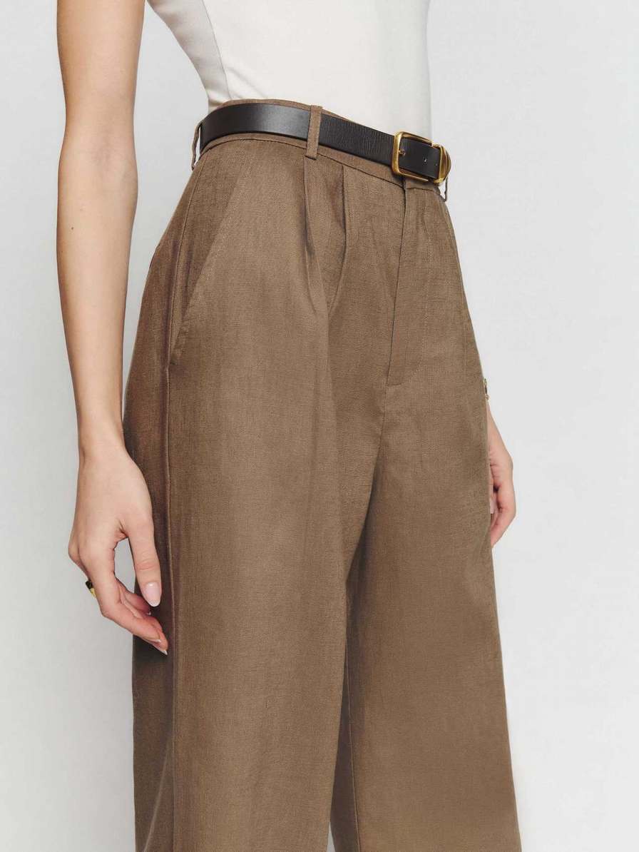 Women's Reformation Vesta Pants Light Brown | USA-680124