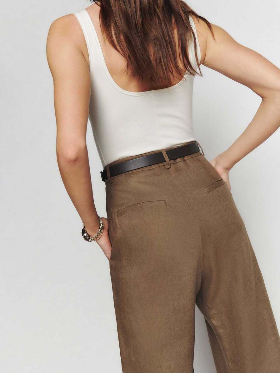 Women's Reformation Vesta Pants Light Brown | USA-680124