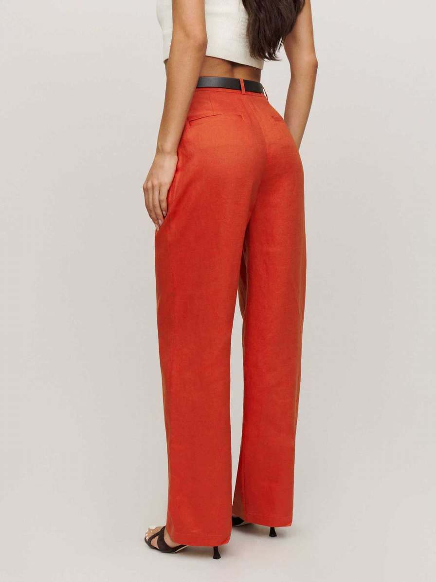 Women's Reformation Vesta Pants Orange | USA-185723