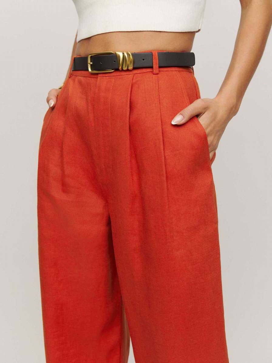 Women's Reformation Vesta Pants Orange | USA-185723