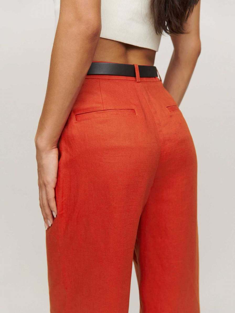 Women's Reformation Vesta Pants Orange | USA-185723