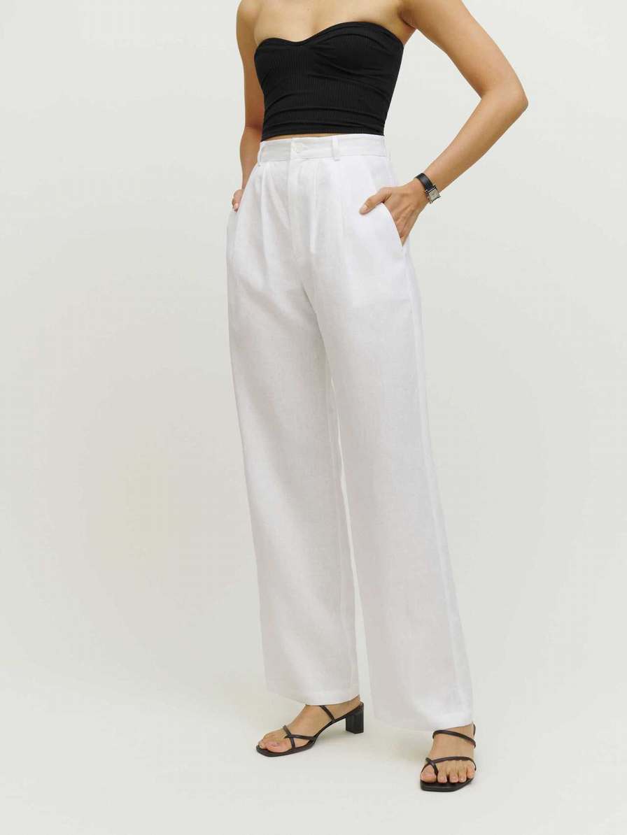 Women's Reformation Vesta Pants White | USA-2637048