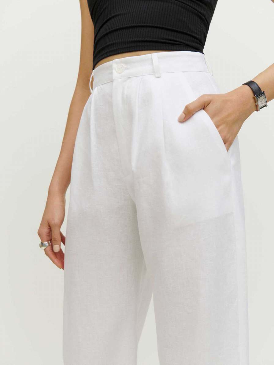 Women's Reformation Vesta Pants White | USA-2637048