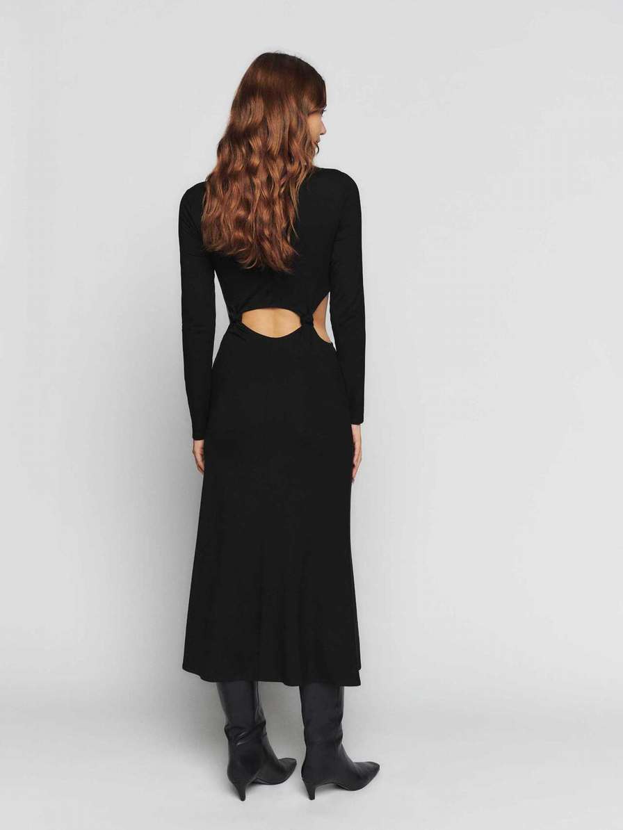 Women's Reformation Via Knit Dress Black | USA-8530427