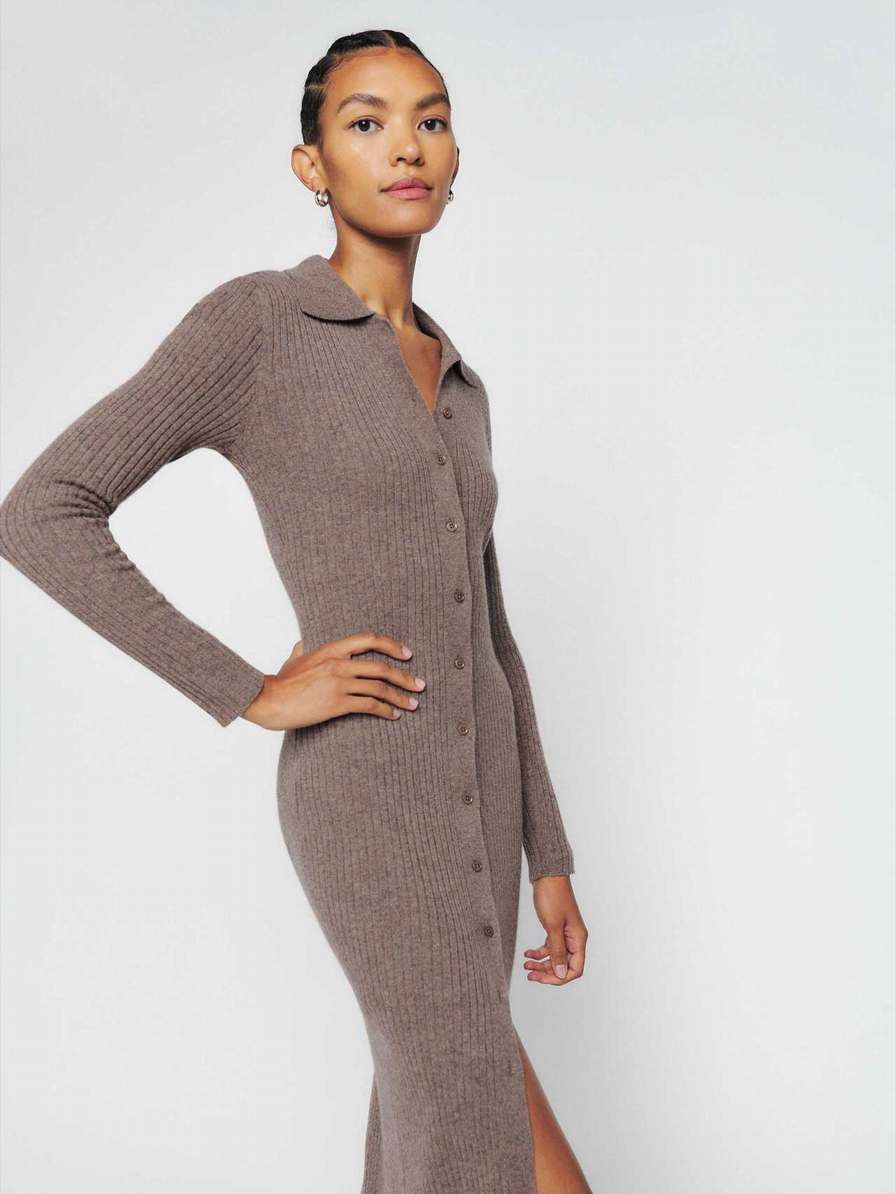 Women's Reformation Viggo Cashmere Cardigan Light Grey | USA-3746581