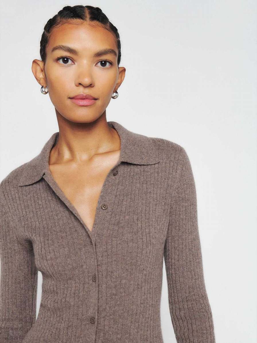 Women's Reformation Viggo Cashmere Cardigan Light Grey | USA-3746581