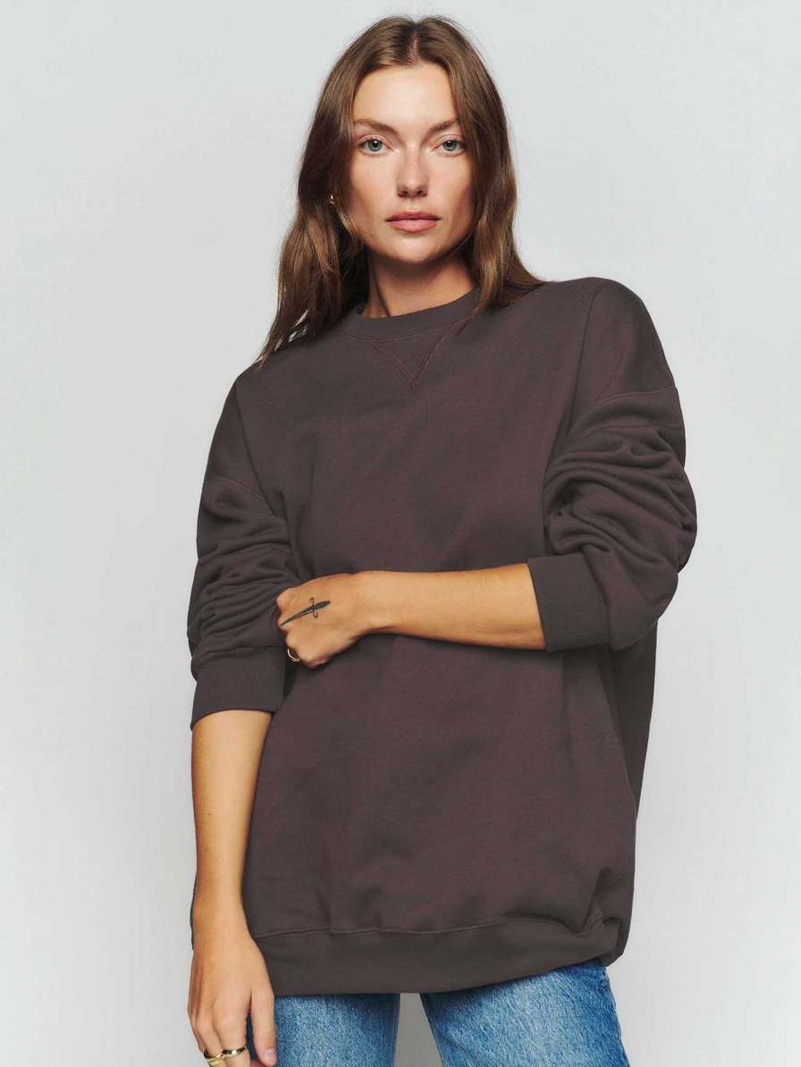 Women's Reformation Vintage Sweatshirt Coffee | USA-345187