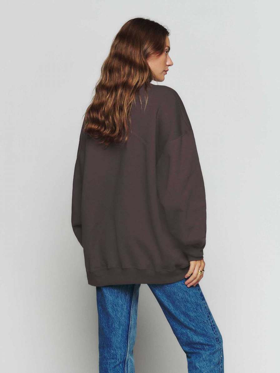 Women's Reformation Vintage Sweatshirt Coffee | USA-345187