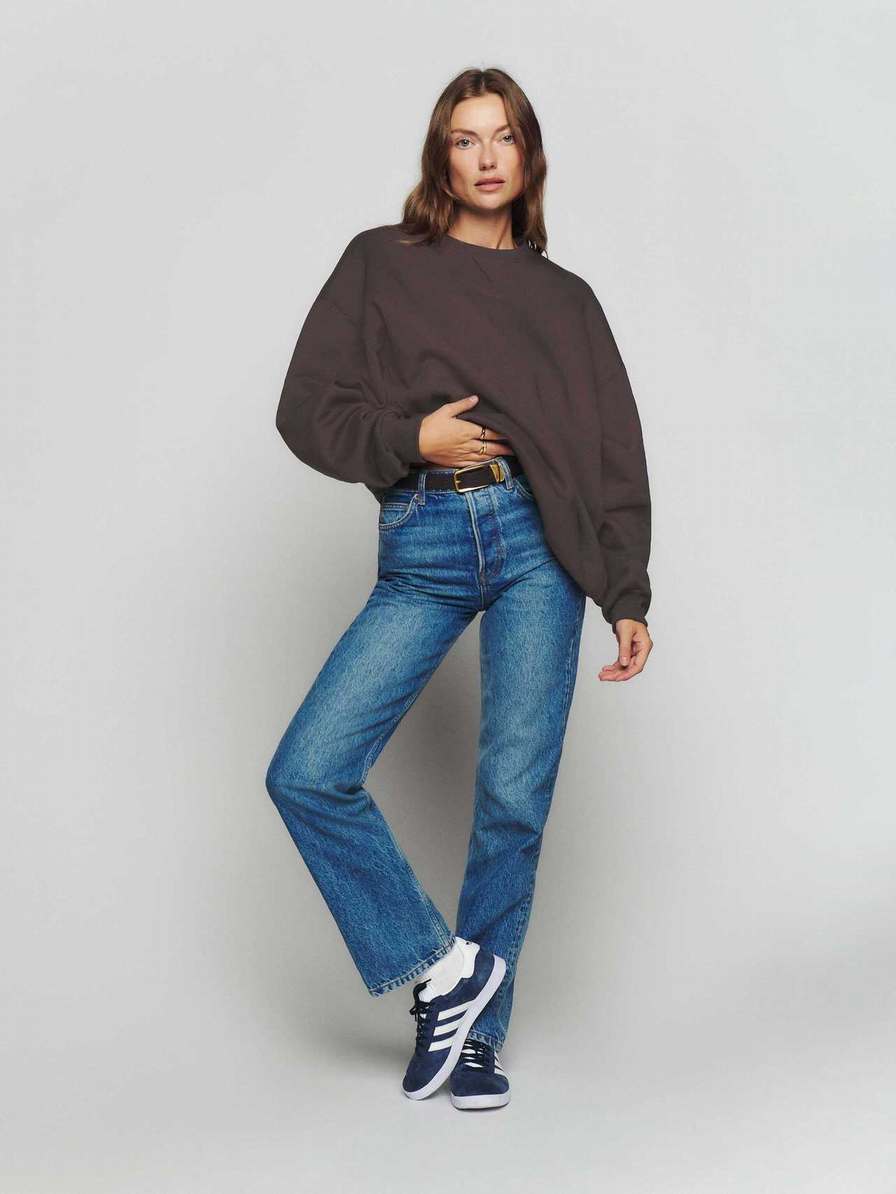 Women's Reformation Vintage Sweatshirt Coffee | USA-345187