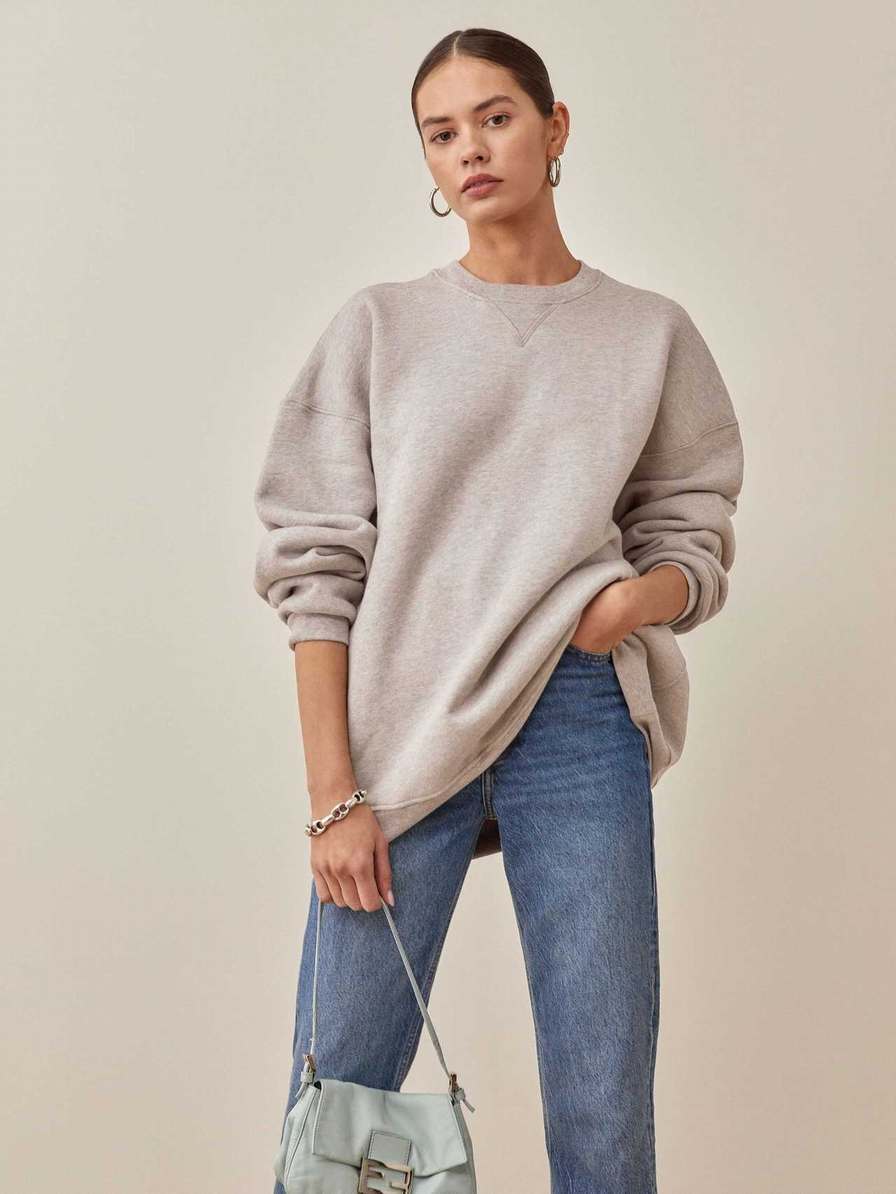 Women's Reformation Vintage Sweatshirt Grey | USA-7513486