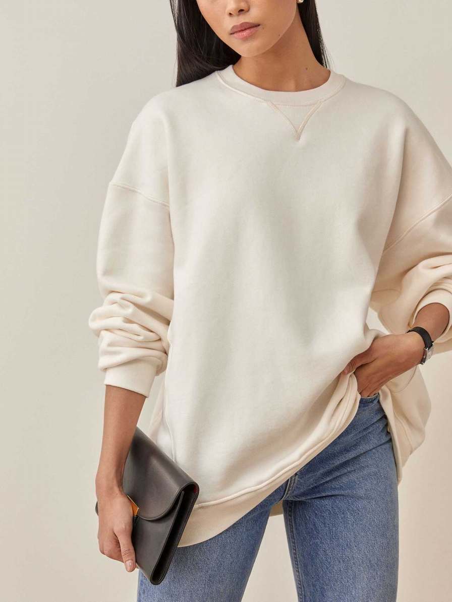 Women's Reformation Vintage Sweatshirt White | USA-1058327