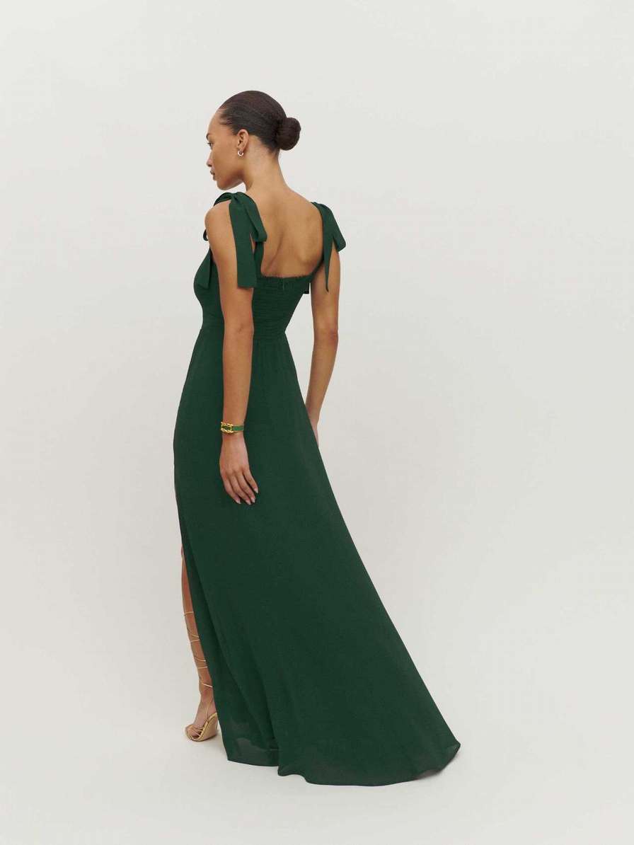 Women's Reformation Westerly Dress Black Green | USA-820657