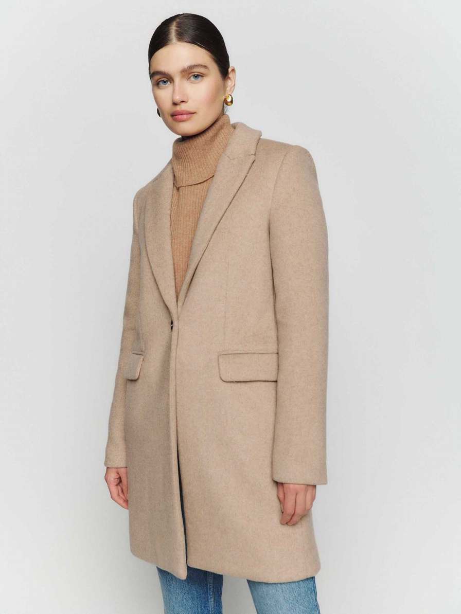 Women's Reformation Whitmore Coats Light Brown | USA-086172