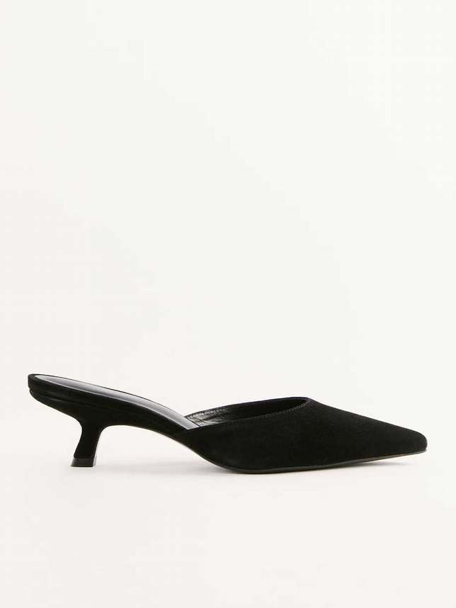 Women's Reformation Wilda Kitten Mules Black | USA-5201874