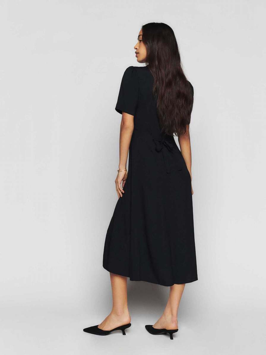 Women's Reformation Wilde Dress Black | USA-152603