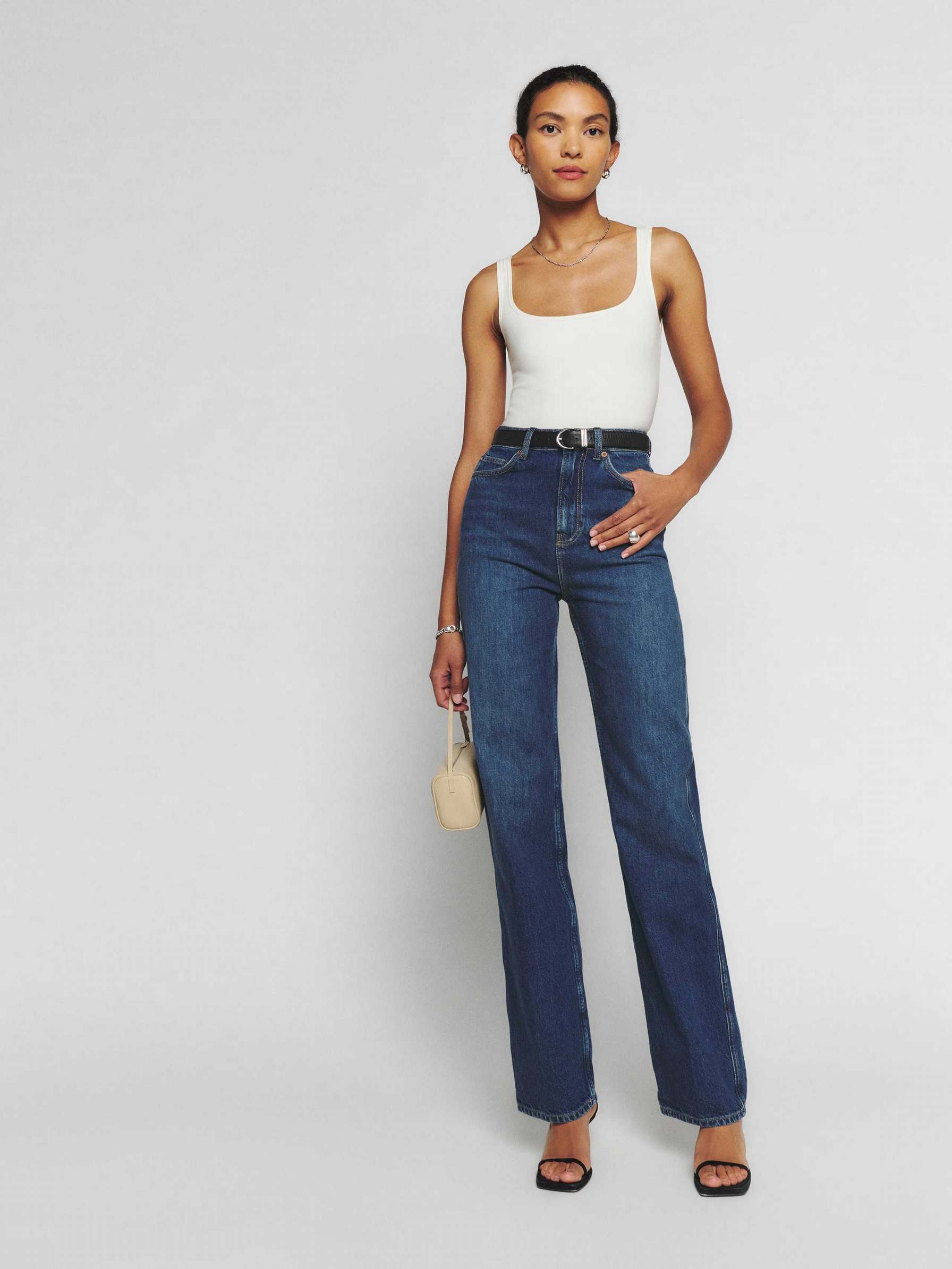 Women's Reformation Wilder High Rise Wide Leg Jeans Blue | USA-1750362