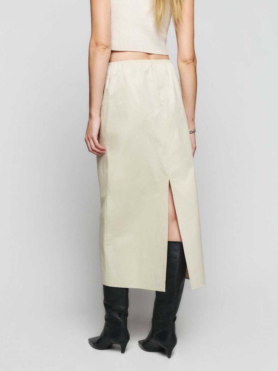 Women's Reformation Winnie Skirts Beige | USA-162870