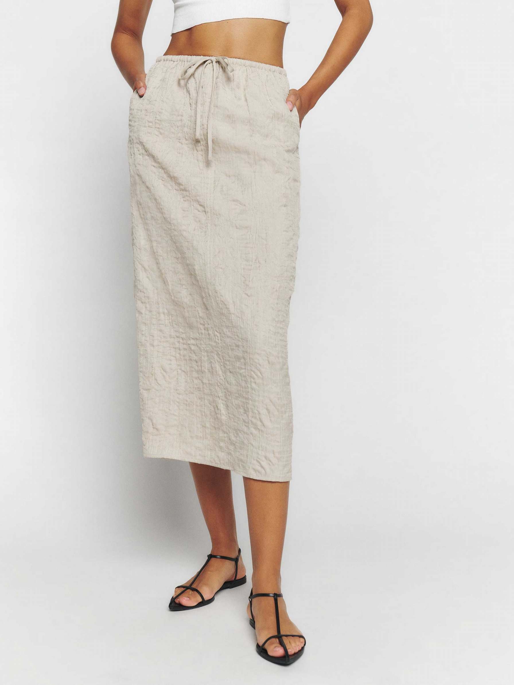 Women's Reformation Winnie Skirts Beige | USA-8526371