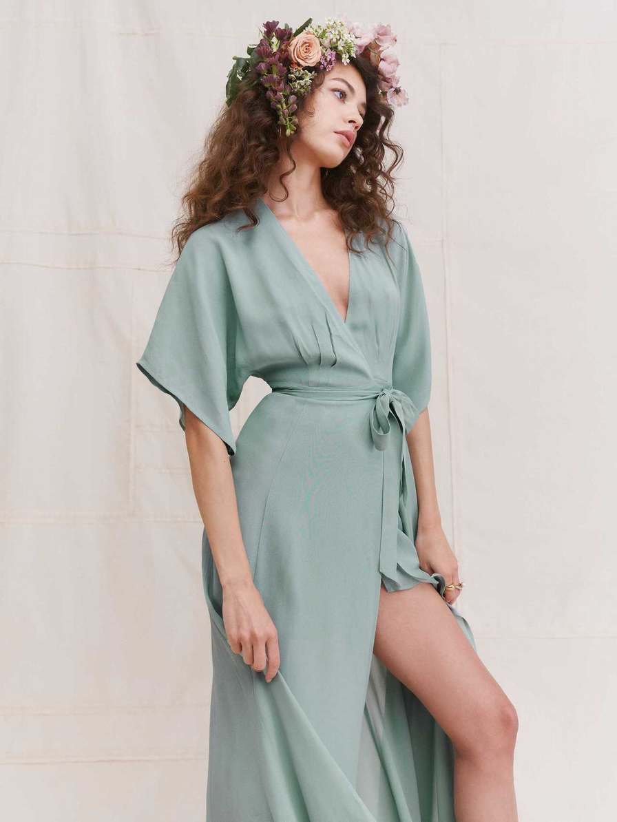 Women's Reformation Winslow Dress Light Green | USA-186203