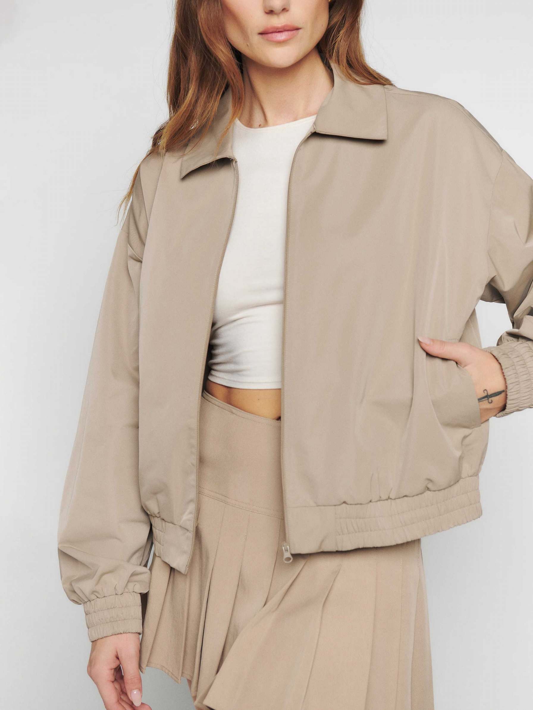 Women's Reformation Yvie Jackets Khaki | USA-753621