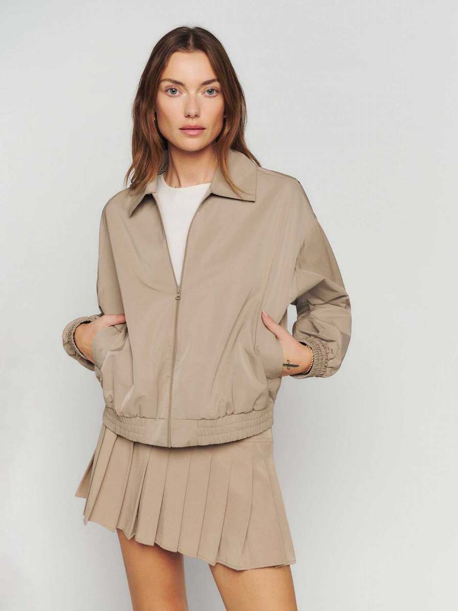 Women's Reformation Yvie Jackets Khaki | USA-753621