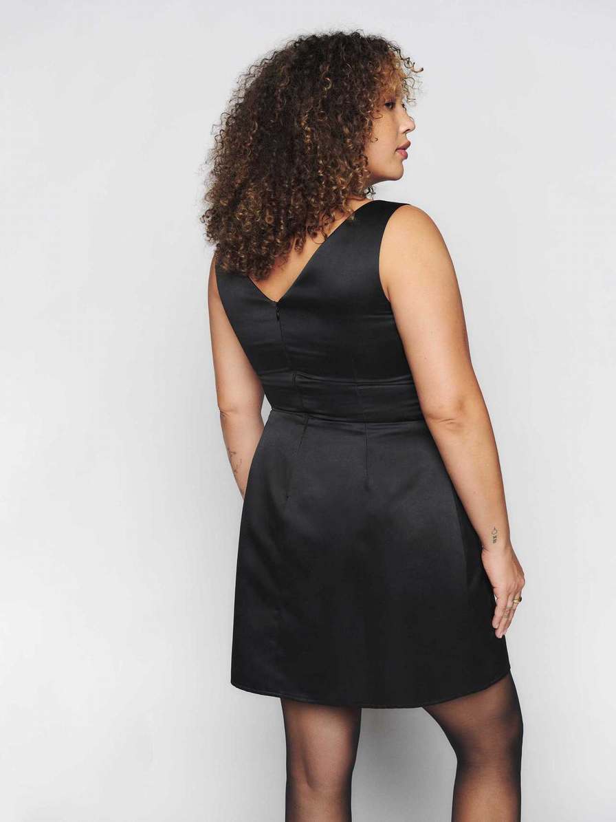 Women's Reformation Zenni Es Dress Black | USA-512380