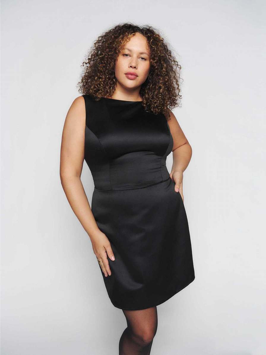 Women's Reformation Zenni Es Dress Black | USA-512380