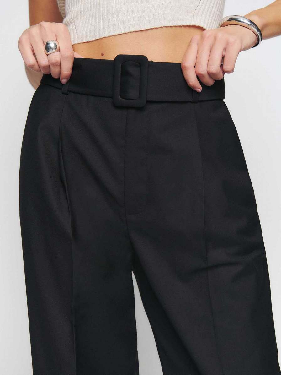 Women's Reformation Zion Pants Black | USA-476528