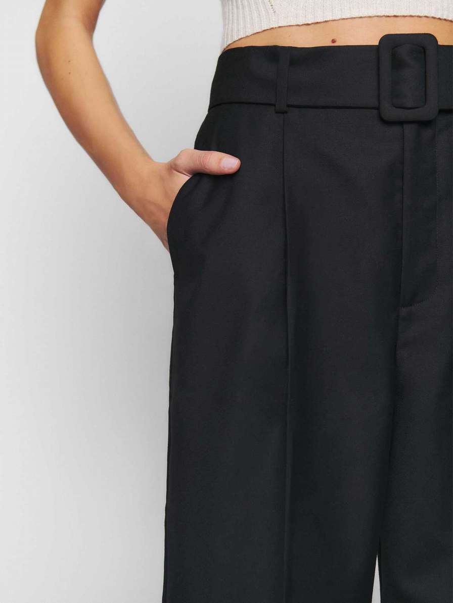 Women's Reformation Zion Pants Black | USA-476528